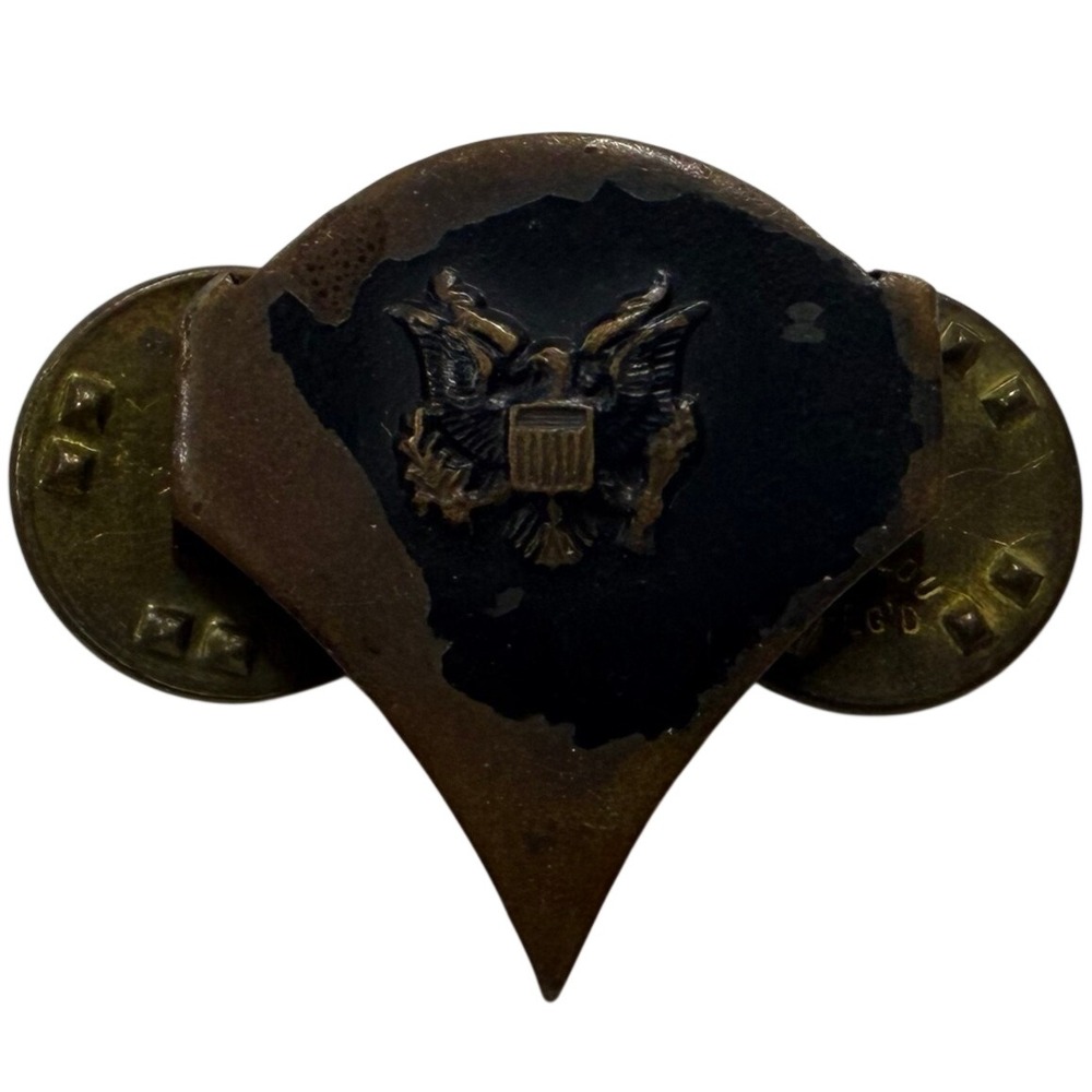 Vintage US Army Specialist 4 SP4 Rank Insignia Pin Brass Eagle Military Badge